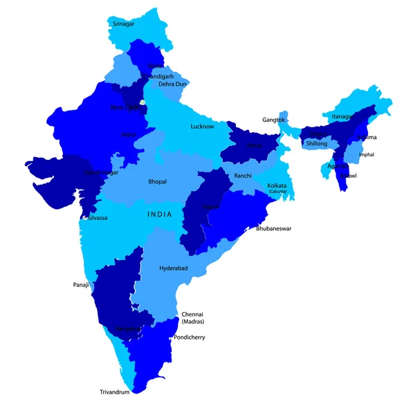 India mapa — Vector de stock
